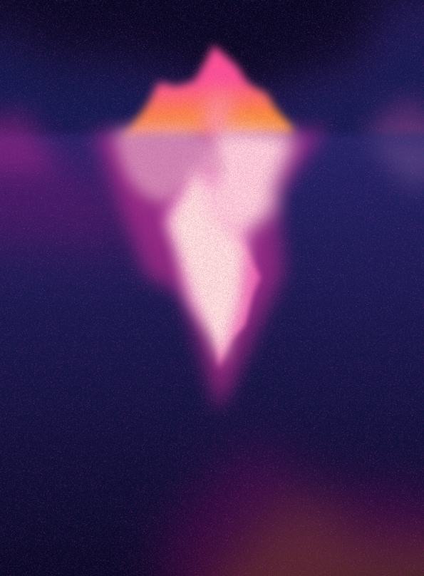 Iceberg illustration — dashboards are the tip, the system is what's below