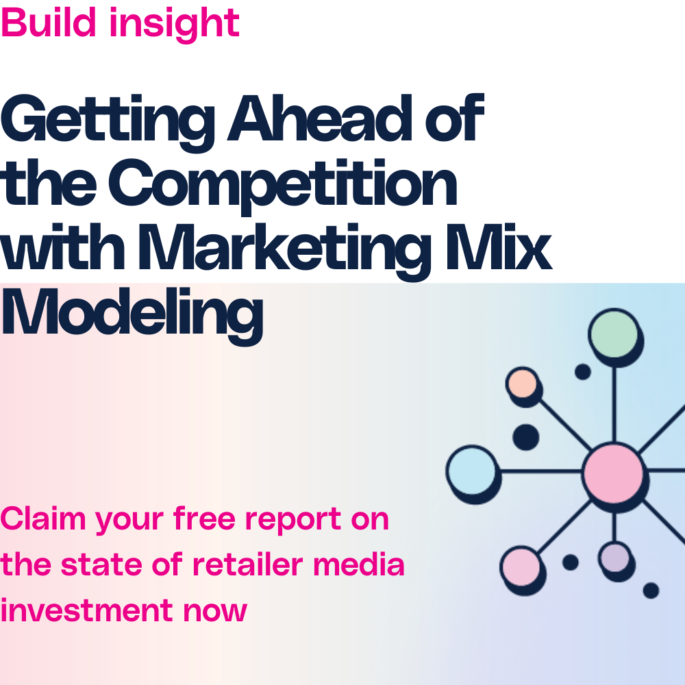 a graphic advertising the download of a free report: getting ahead of the competition with marketing mic modeling